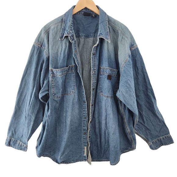 Bugle Boy Jackets & Coats Vintage Bugle Boy 0 Cotton Snap Button Distressed Jean Jacket Mens